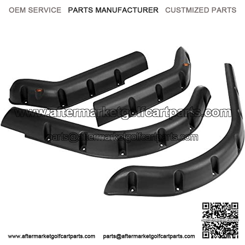 Golf Cart Front Rear Fender Flares for EZGO TXT 1998-2013 Gas/Electric (Not Fits 48V Electric), with Metal Hardware, Set of 4