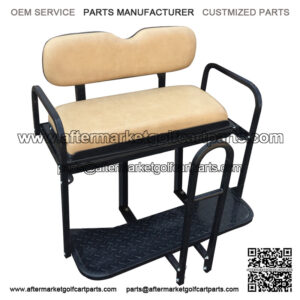 Golf Cart Rear Seat Kit - Color - Flip Seat w/ Cargo Bed & FREE Grab Bar