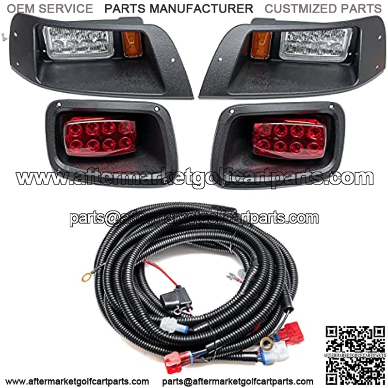 TXT Headlight Tail Light Kit Assembly Compatible with EZGO TXT Golf