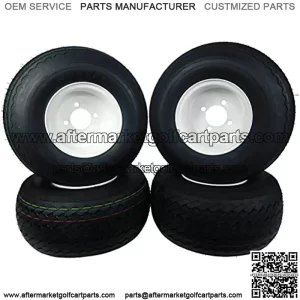 18x8.50-8 GTX OEM Golf Cart Wheels and Golf Cart Tires Combo - Set of 4 (18x8.5-8, White)