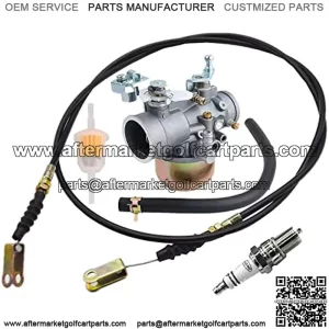 Carburetor &Throttle Cable With Spark Plug For 1983-1989 Yamaha G1 Gas Golf Cart 2 Cycle Engine CARB J24-14101-00 J24-14101-01