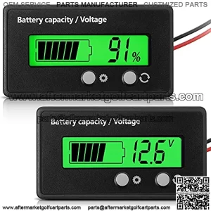 Battery Capacity Voltage Meter with Alarm and External Temperature Sensor 0 - 179emperature Monitor 12V 24V 36V 48V 60V 72V Acid Battery Lithium Battery Gauge Meter for Most Cars(Green)