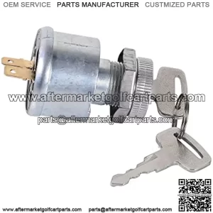 EZGO Golf cart Ignition Switch and Key 17421G1, 2 Prong 4 Key Free Terminals & Carabiner