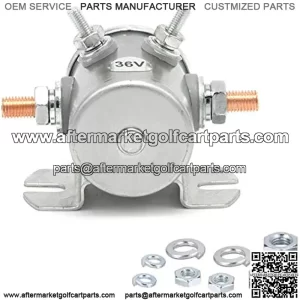 36 Volt Continuous Duty Solenoid Relay 4 Terminal For Marathon Ezgo TXT Series,1980-2010 Electric Golf Cart Max 200A Replaces # 70-120224 11761-G1 27855-G01 27855-G02 31680-G1 24080 E-Z-Go 11761GA