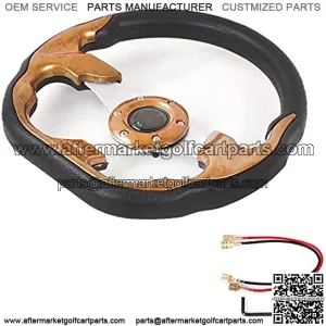 Golf Cart Steering Wheel Universal 12.5 inch Cart Sport Steering Wheel,Brown