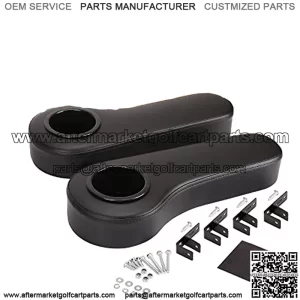 Golf Cart Armrest for Golf Cart Rear Seat kit,Arm Rest with Cup Holder for Club Car/EzGo/Yamaha Drilling Required or No Drilling Required Kits Include