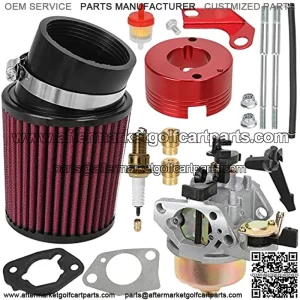 Upgrade Carburetor Carb Air Filter Adapter Jet Kit for Predator 301cc 420cc 13hp 15hp GX340 GX390 389cc Stage 1 Mini Bike Parts Go Kart Golf Cart Mud Boats Lawnmower Pressure Washer OHV Engine