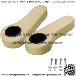 Golf Cart Rear Seat Beige Armrest Cup Holder - Compatible with EZGO, Club Car, Yamaha, & More