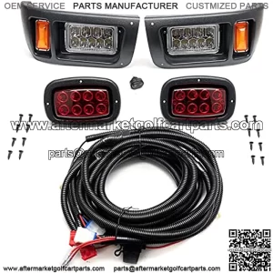 Headlight Tail Light Kit Assembly Compatible with Club Car DS Golf Cart LED Headlight Taillight Kit 1993 - Up Gas and Electric with Installation Instruction