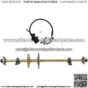 44" Rear Axle Shaft Kit with Brake Master Cylinder and Chain Sprocket Brake Disc Pillow Block Wheel Hub for ATV Quad Go Kart Golf Cart