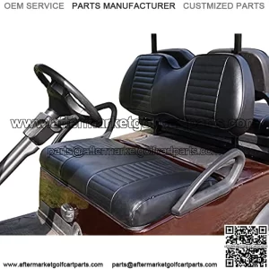 Black Seat Covers Front Rear (4 PCS) Custom Fit for Club Car Precedent Golf Cart Staple on 24 Months Warranty