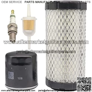 Golf Cart Tune Up Kit for EZGO RXV 2008-up & EZGO TXT 2010-up Gas Carts w/4 Cycle Kawasaki Motor, Air Filter 28463-G01,Oil Filter 607454, Fuel Filter 72084-G01, Spark Plug 607462