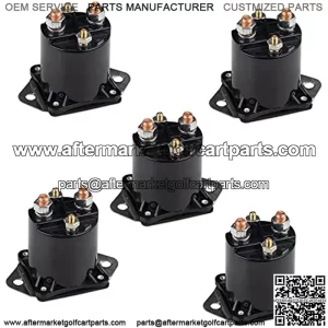 Compatible with 36V 4 Terminals Solenoid for Club Car DS Golf Cart 1976-1998 Replacement for OEM# 8016 Set of 5