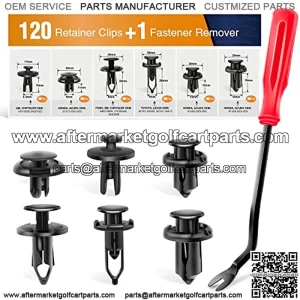 GRC-30 120PCS Car Retainer 6.3mm 8mm 9mm 10mm Expansion Screws Replacement Kit Bumper Push Rivet Clips, 1PC Fastener Remover