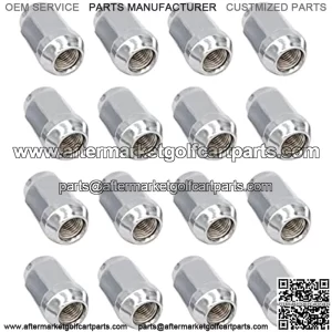 Golf Cart Chrome Lug Nuts fits Yamaha/GEM Models 12MMx1.25-Pack of 16