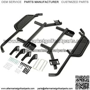 Left + Right Nerf Bars Compatible with 2004-2022 Club Car Precedent Gas or Electric Black Steel Running Boards Set of 2