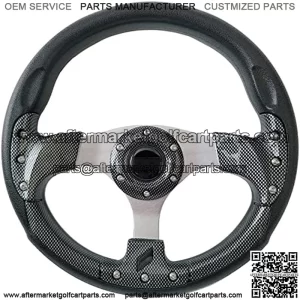 Golf Cart Steering Wheel Universal 12.5" for Club Car DS Precedent EZGO and Yamaha Black+gray1