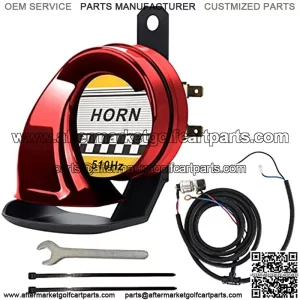 Universal 12 Volt Golf Cart Horn Kit for EZGO, Club Cart, Forklift,Tractor, Yamaha, Floor Mount with Electric Switch Button Kit