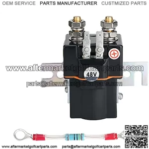 Golf Cart 48V Solenoid Assembly for Golf Cart Club Car DS (1995 Up) Precedent (2000 Up) 2 Terminals with Solenoid Resistor Replace Part 101908701 101494