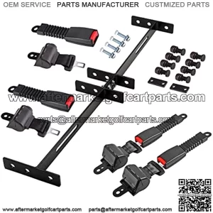 Universal Golf Cart Seat Belt Kit | Front Rear Golf Cart Seat Belt Kit for EZGO Club Car Yamaha Golf cart