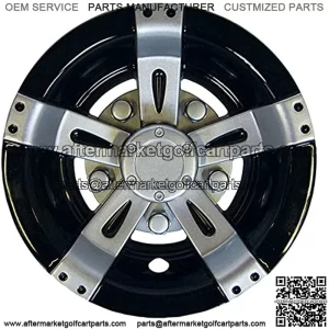 Revenge Golf Cart Parts & Accessories Wheel Cover, 8" Vegas Silver Metallic w/Black