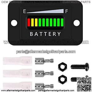 48V Battery Fuel Gauge Indicator,for Golf Cart,EZGO, Yamaha, Fork Lifts,Club Car,Floor Care Equipment LED Battery Indicator Meter Gauge