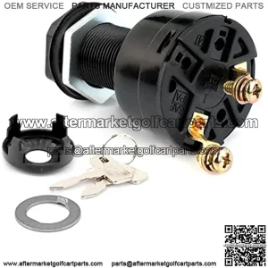 Club Car DS Ignition Switch and Key for 1996-Up 36/48 Volt Electric Golf Cart Replaces OEM # 101826201