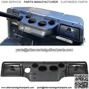 Dash Board Cover Assembly Compatible with 1982-Up Club Car DS Golf Cart Carbon Fiber Finish Glove Boxes 4 Cup Holders (DS Models ONLY)