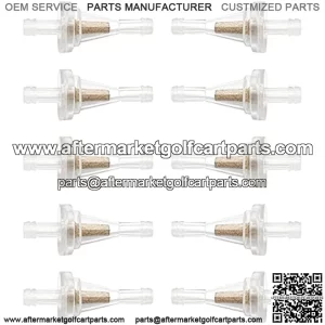 10Pcs 1/4 Inch Motorcycle Clear Gas Inline Fuel Filter Replacement for Dirt Bike ATV UTV Snowmobile Golf Cart Kawasaki John Deere EZGO with 1/4 Inch Lines
