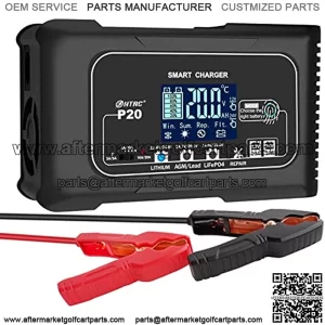 20-Amp Smart Battery Charger,Lithium,LiFePO4,Lead-Acid(AGM/Gel/SLA..) Car Battery Charger,Trickle Charger, Maintainer/deep Cycle Charger,12V/20A and 24V/10A,for Boat,Motorcycle,Lawn Mower,Golf cart..