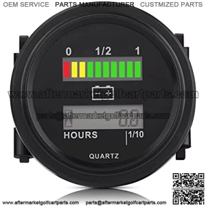 Battery Indicator Hour Meter, 12V/24V/36V/48V/72V LED Digital Battery Indicator Gauge with Hour Meter for Golf Cart