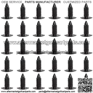 Universal Plastic Rivets for EZGO Club Car Yamaha Golf Cart, Auto Body Fastener Push Pin Screw Panel Fixings Clips Black, 30 Pieces