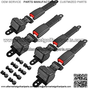 Golf Cart Seat Belts, Universal Retractable Golf Cart Belt Kit Front Rear for EZGO, Yamaha, Club Car, Go Kart, UTV- 1PC/2PC/4PC
