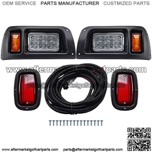 LED Headlight & Tail Light Fit For Compatible With Club Car DS Golf Carts (1993 & up) 12V