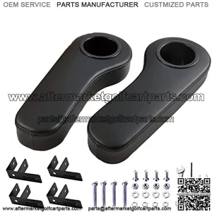 Golf Cart Armrest with Cup Holder for EZGO Club Car Yamaha and Most Other Cart Models - No Drilling Required/Upgrade Support Frame/More Sturdy-Just Only Fit 1.0" Square Tube Frame