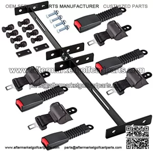 Golf Cart Set of 4 Retractable Belt Kit with Bracket - Universal - Fits Most Golf Carts-Ships from US