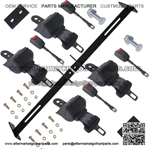 Golf Cart Seat Belts Kit(Pack of 4) and Bracket Universal for Most Golf Carts, Compatible with E-ZGO TXT&Club Car Precedent