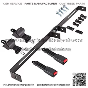 Universal 2 Passenger Golf Cart Seat Belt Kit with Bracket for EZGO, Yamaha, Club Car