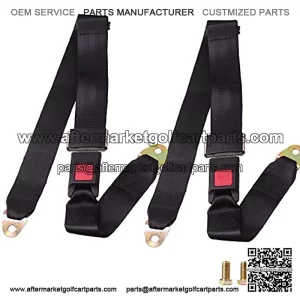 Heart Horse Universal Seat Belt 2 Point Seat Belt Adjustable Lap Strap Buckle for Club Golf Cart,Truck,Go Kart, Van, VR,UTV and (2 Pack)