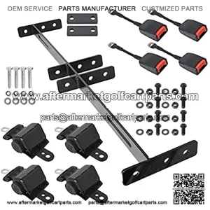 Seat Belts and Bracket Kit 4 Replacement for Yamaha Club Car Golf Cart