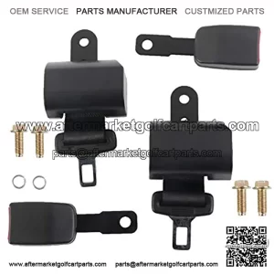 Golf Cart Seat Belts Kit for Golf Carts E-ZGO TYamaha and Club Car Go Kart, UTV, and Bus - Black (Pack of 2)