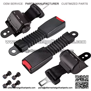 2PCS Universal Front Rear Golf Cart Seat Belt Kit for EZGO, Yamaha, Club Car
