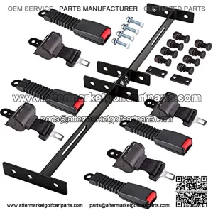 Universal 4 Passenger(2+2) Retractable Front Rear Golf Cart Seat Belt Kit for EZGO, Yamaha, Club Car