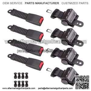 4 Sets Retractable Golf Cart Seat Belts Lap For EZGO/Yamaha/Club Car