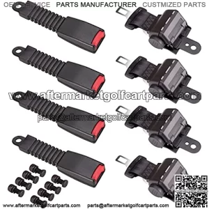 Universal Retractable Front Rear Golf Cart Seat Belt Kit for EZGO, Yamaha, Club Car