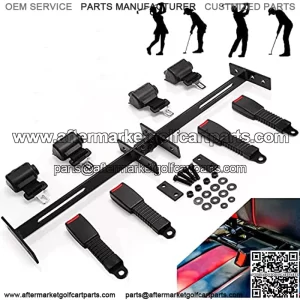 Golf Cart Seat Belts Set 42" for 4 Passengers Fits Most Carts with Upgrades Retractable Bracket Golf Cart Front/Rear Seats