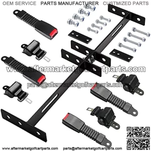 Golf Cart Retractable 2 Passenger 42" Seat Belts with Belt Bracket Kit for Yamaha Club Car DS Precedent EZGO TXT RXV