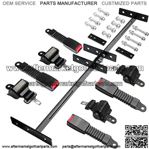 Golf Cart Retractable 42" Seat Belts with Belt Bracket Kit for Yamaha Club Car DS Precedent EZGO TXT RXV