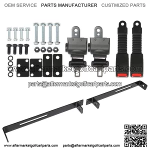 2 Golf Cart Seat Belts and Bracket Kit For EZGO Yamaha Club Car