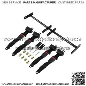 4 Pcs Golf Cart Seat Belts and Bracket Kit for EZGO Yamaha Club Car